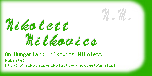 nikolett milkovics business card